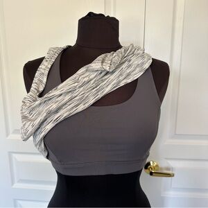 Lululemon Yoga Tank with attached Sports Bra in Gray/White size 8